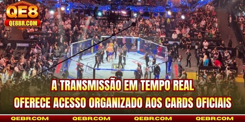 A transmissão em tempo real oferece acesso organizado aos cards oficiais